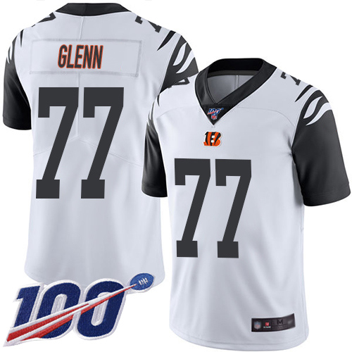 Cincinnati Bengals Limited White Men Cordy Glenn Jersey NFL Footballl #77 100th Season Rush Vapor Untouchable